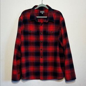 L.L.Bean Signature Slim Button Up Plaid Shacket Size XXL Regular